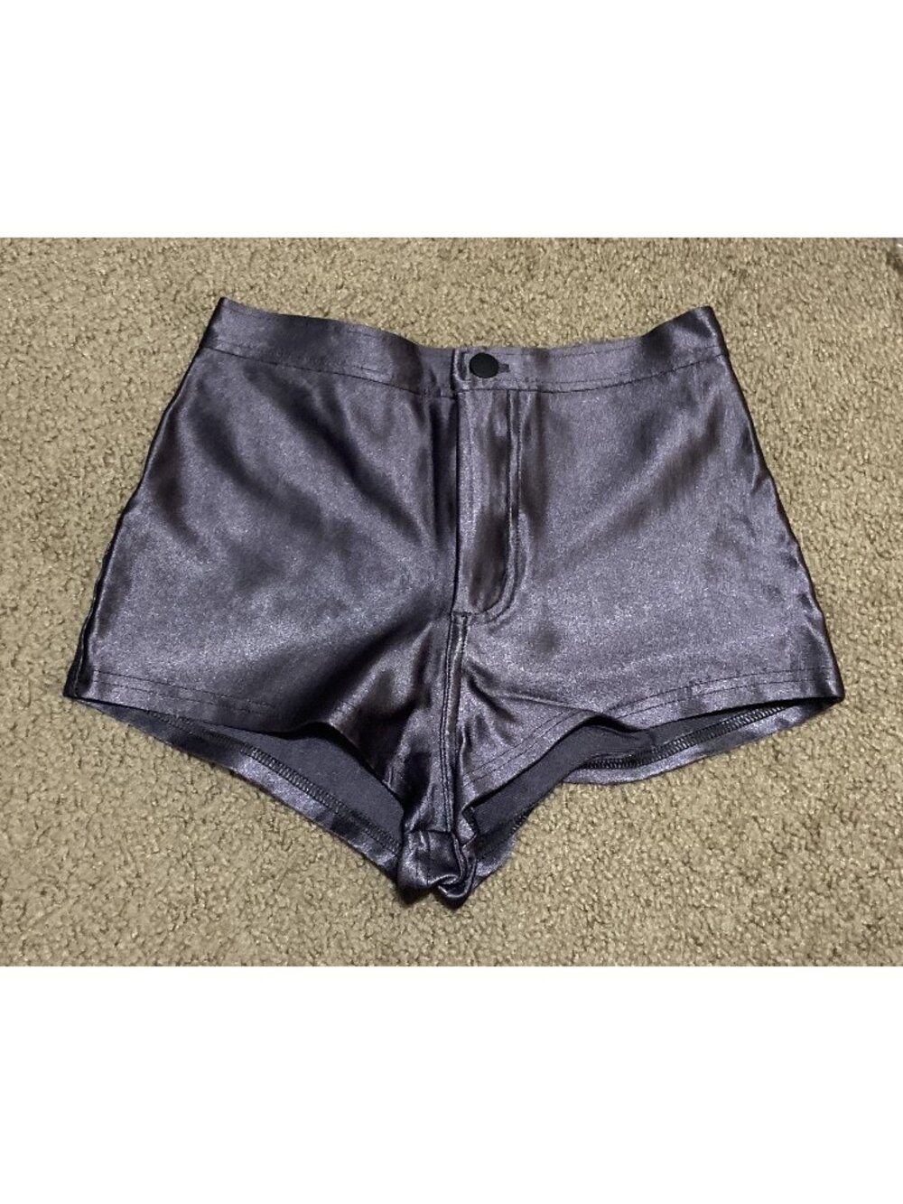 shiny gray disco shorts, American Apparel, sz Small
